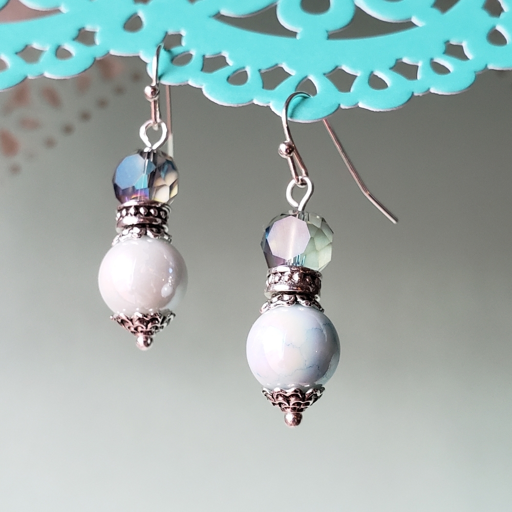 Light Blue Handcrafted Earrings - Picture 4 of 5